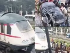 Miracle Of The Year: 55-Year-Old Motorist Escapes Unhurt As Train Crushes Car In Lagos